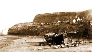 DRACULA. L’épave du Dmitry à Tate Hill Beach à Whitby en 1885