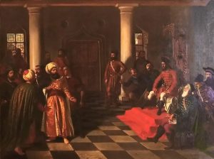 Vlad Țepeș et les ambassadeurs turcs par Theodor Aman (1862-1863).